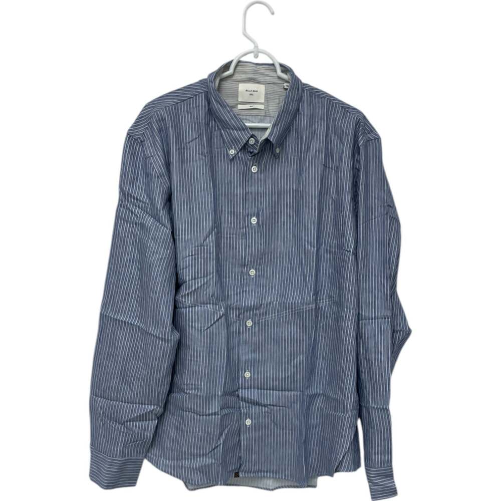 Billy Reid Button Up Mens 2XL Blue Pin Striped Slim Fit Long Sleeve Casual NWT